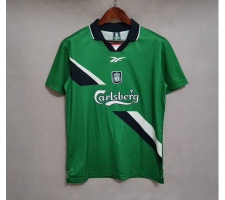 Liverpool 99/00 Away Green Soccer Jersey